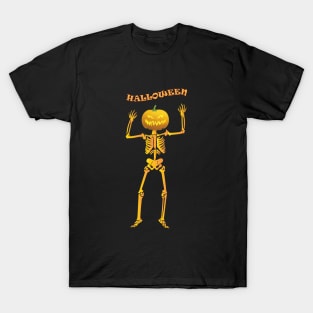 Halloween pumpkin skeleton T-Shirt